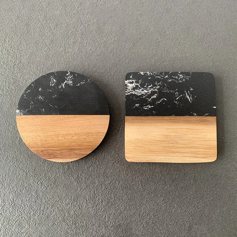 Marble Wood Combined Coasters