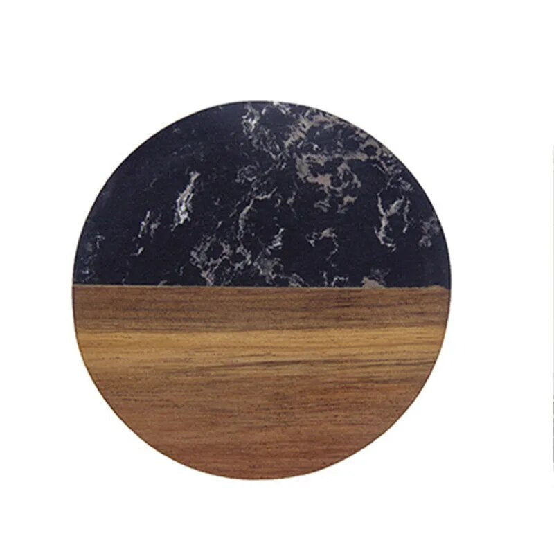 Marble Wood Stitching Coasters