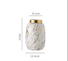 Marble Pattern Ceramic Gold Lid Vase