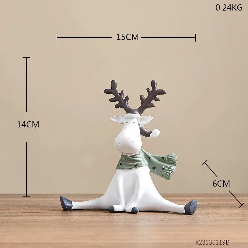 White Winter Reindeer Figurines