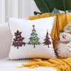 Christmas Tree Embroided Cushion Cover