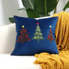 Christmas Tree Embroided Cushion Cover