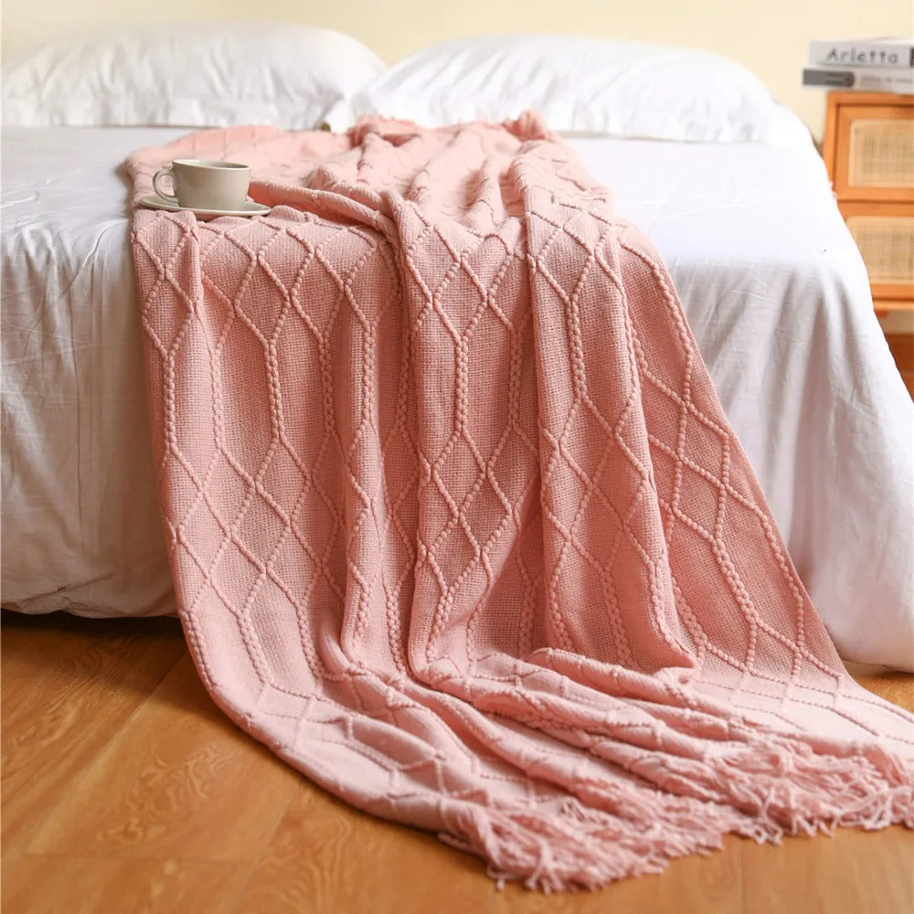 Textured Knit Throw Blanket