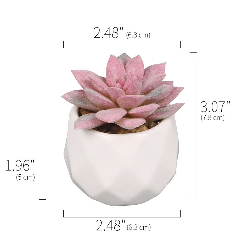 Pink Flocking Artificial Pot Plants