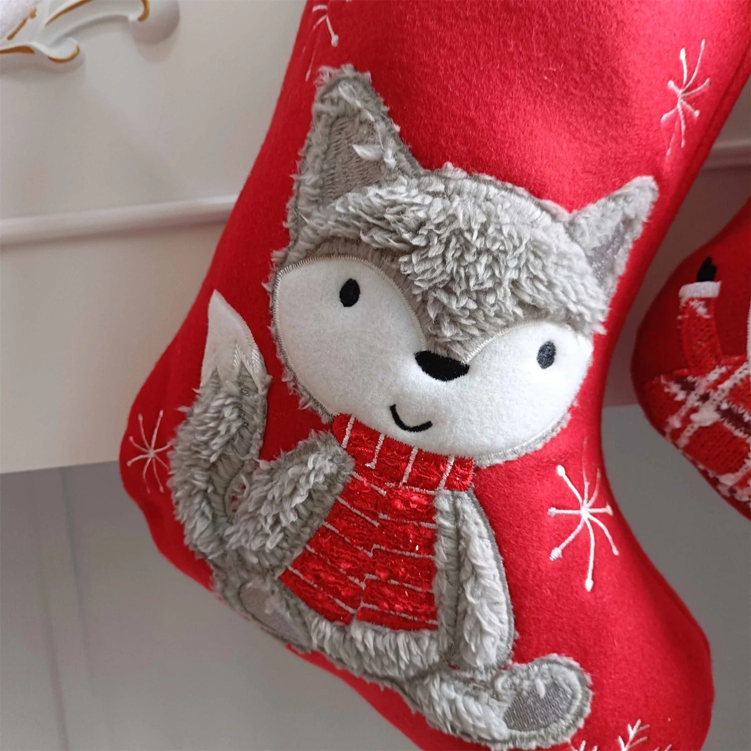 Christmas Icons Embroided Stocking