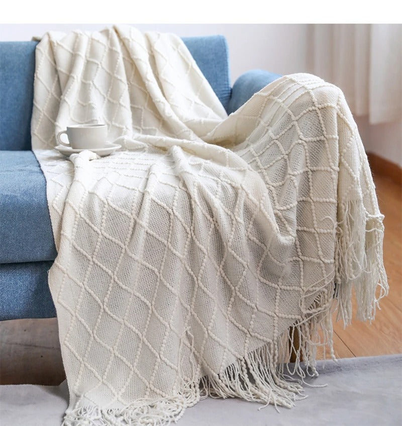 Textured Knit Throw Blanket
