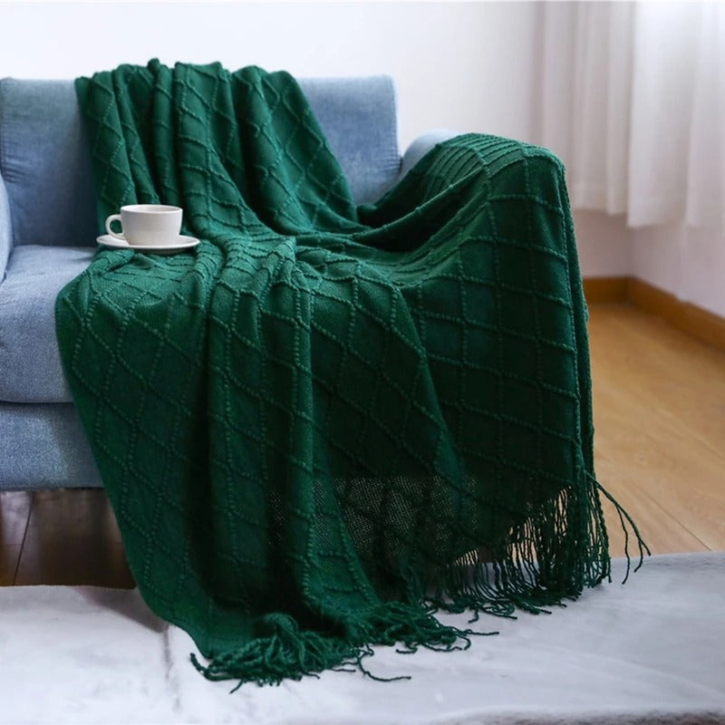 Textured Knit Throw Blanket