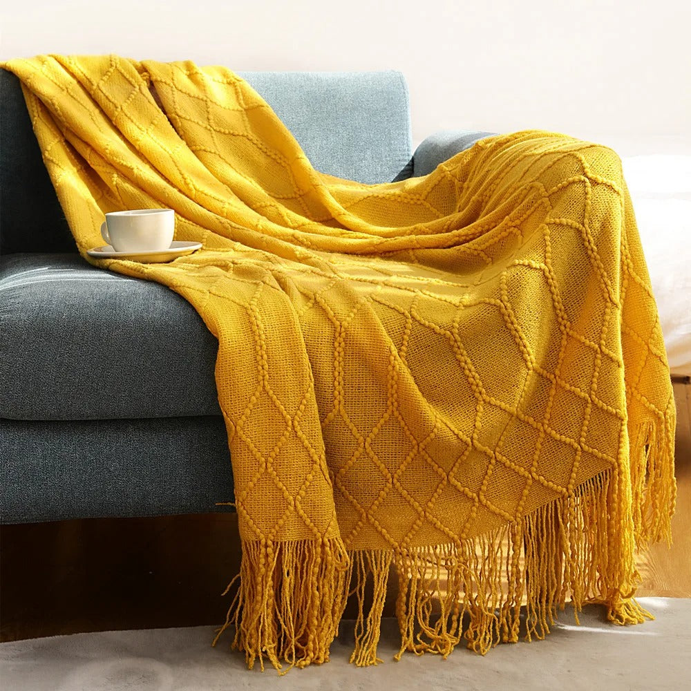 Textured Knit Throw Blanket