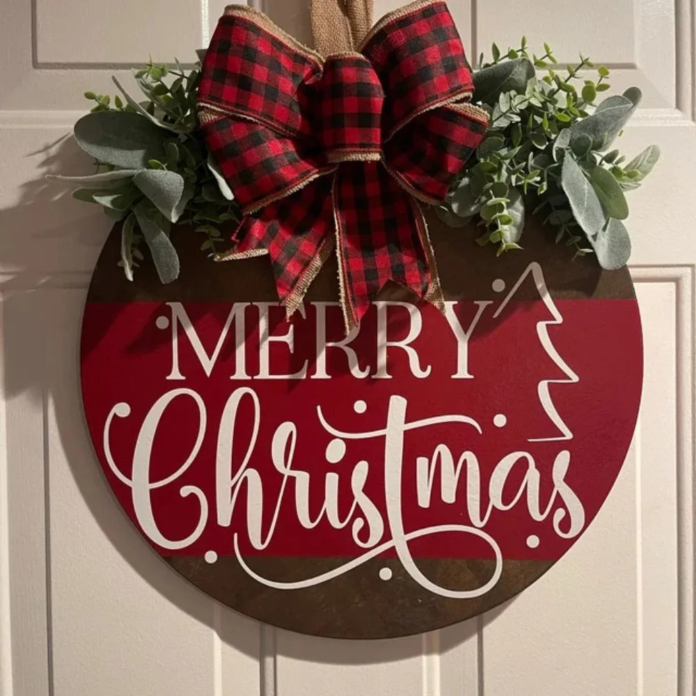 Merry Christmas Wooden Hanging Sign