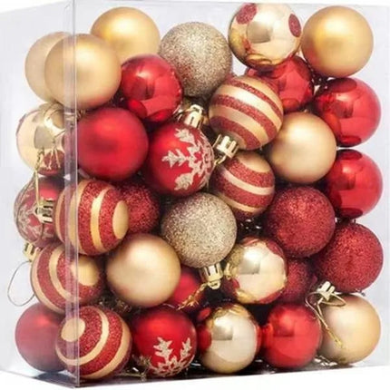 Gold & Red Christmas Tree Decorations Set of 50