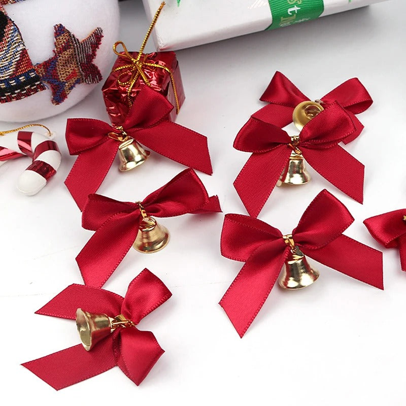 10-Piece Bowknot Bell Christmas Gift Bows