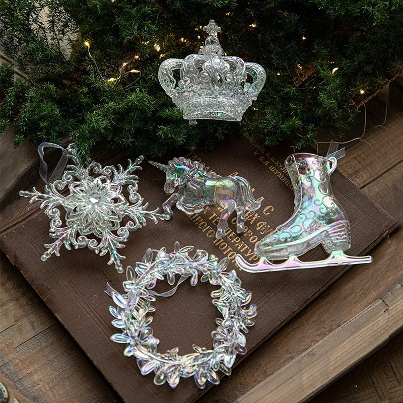 Ice Crystal Christmas Tree Ornaments