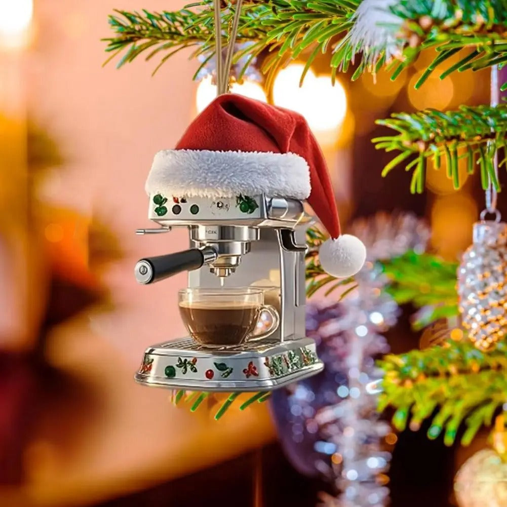 Festive Brew Coffee Machine Christmas Ornament