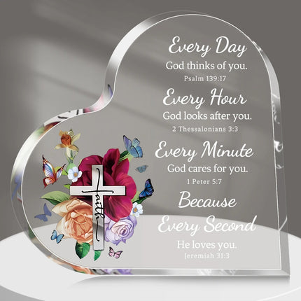Acrylic Floral Heart Plaque