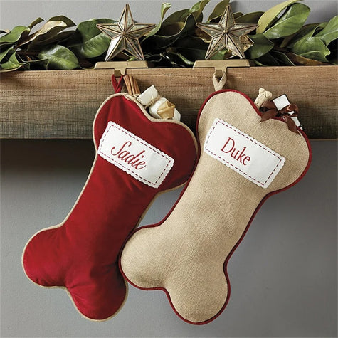 Bone Shape Dog Christmas Stocking