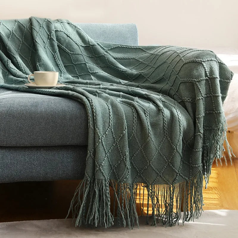 Textured Knit Throw Blanket