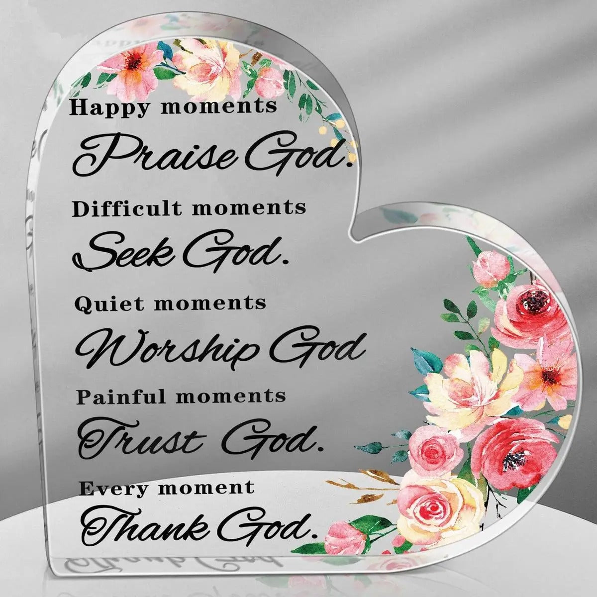 Acrylic Heart Worship Plaque