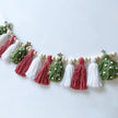 Christmas Wood Bead Garland with Tassels