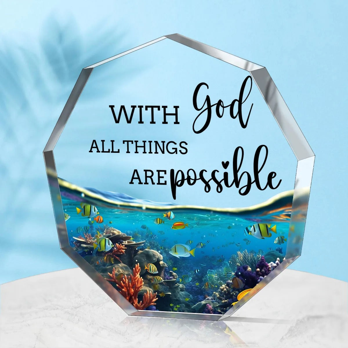With God All is Possible Ocean Themed Plaque