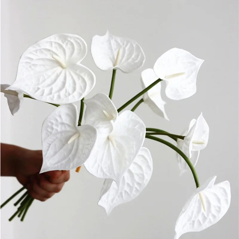 Artificial Anthurium Laceleaf Bouquet