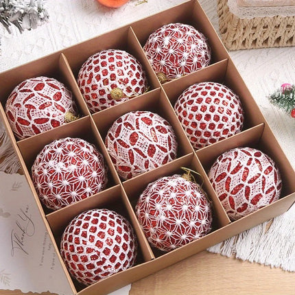 Glossy Christmas Balls Ornaments Set of 9