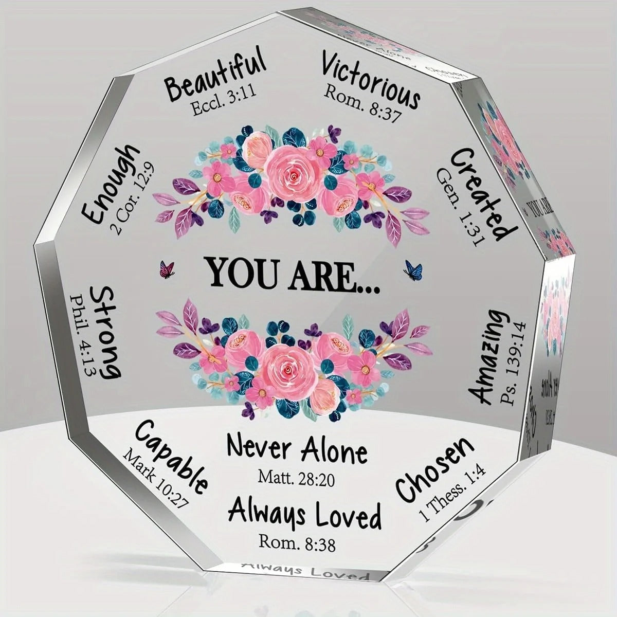 You Are... Floral Acrylic Plaque