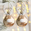 Reindeer Christmas Baubles Set of 2 Ornaments