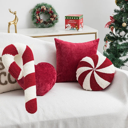 Christmas Candy Cane Striped Cushions