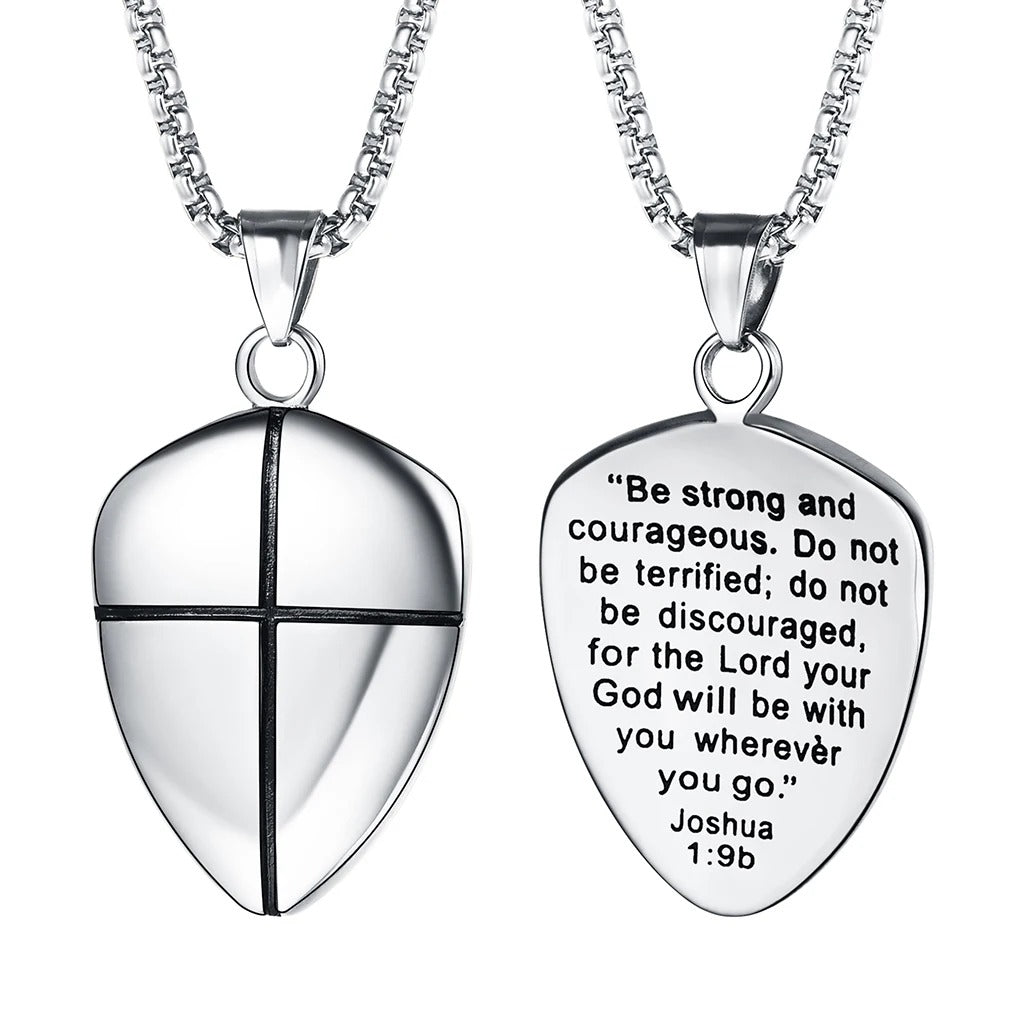 Shield of Faith Stainless Steel Cross Necklace