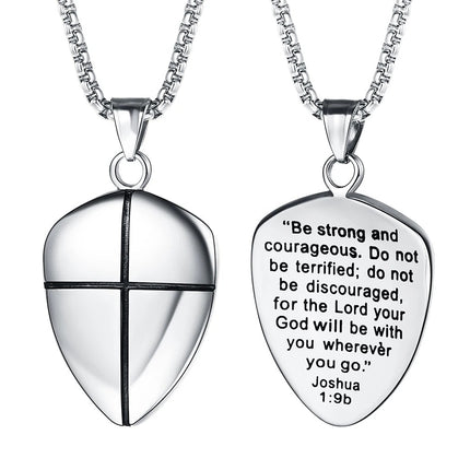 Shield of Faith Stainless Steel Cross Necklace