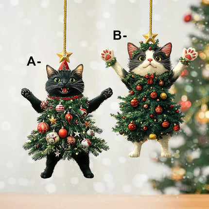 Cat Christmas Tree Ornament