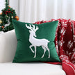 Christmas Reindeer Embroided Cushion Cover
