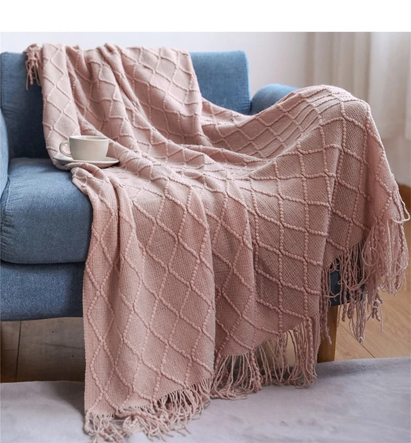 Textured Knit Throw Blanket
