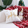 Christmas Reindeer Embroided Cushion Cover
