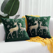 Christmas Reindeer Embroided Cushion Cover