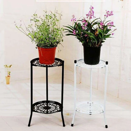 Two-Layer Elegant Metal Plant Pot Display