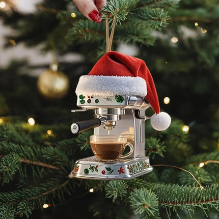 Festive Brew Coffee Machine Christmas Ornament