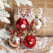 Reindeer Christmas Baubles Set of 2 Ornaments