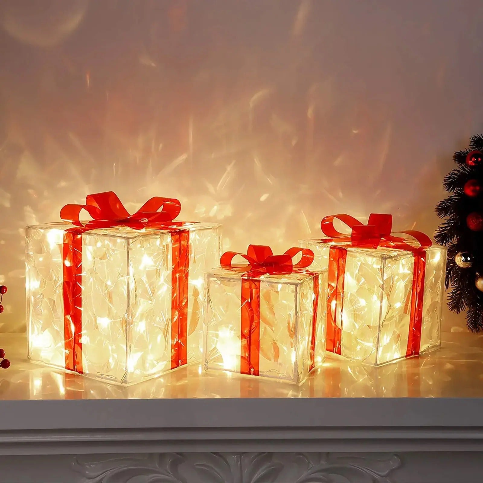 Christmas Glowing Gift Box Decoration