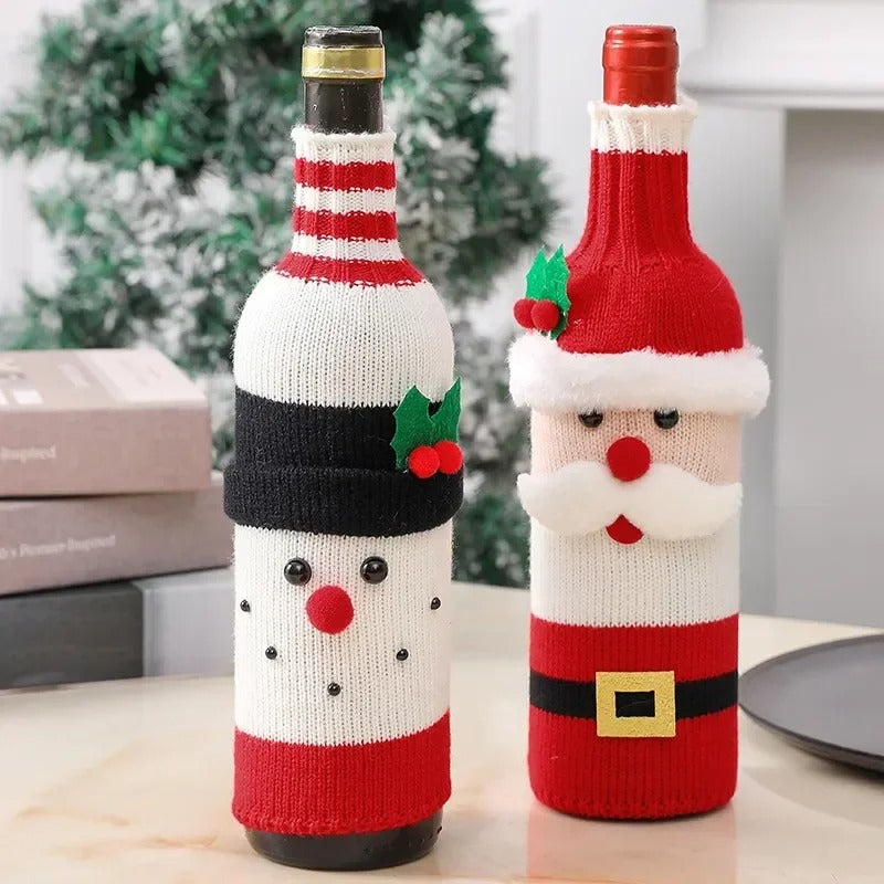 Christmas Themed Wine Bottle Covers