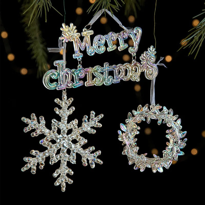 Ice Crystal Christmas Tree Ornaments