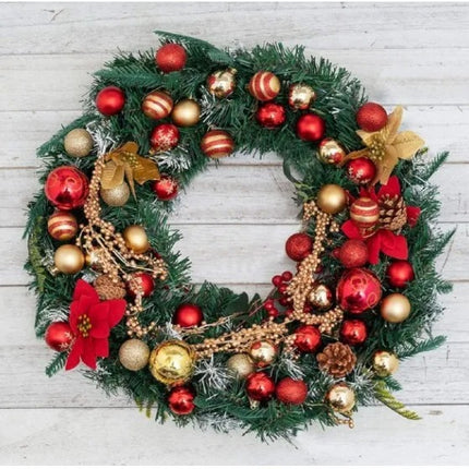 Gold & Red Christmas Tree Decorations Set of 50