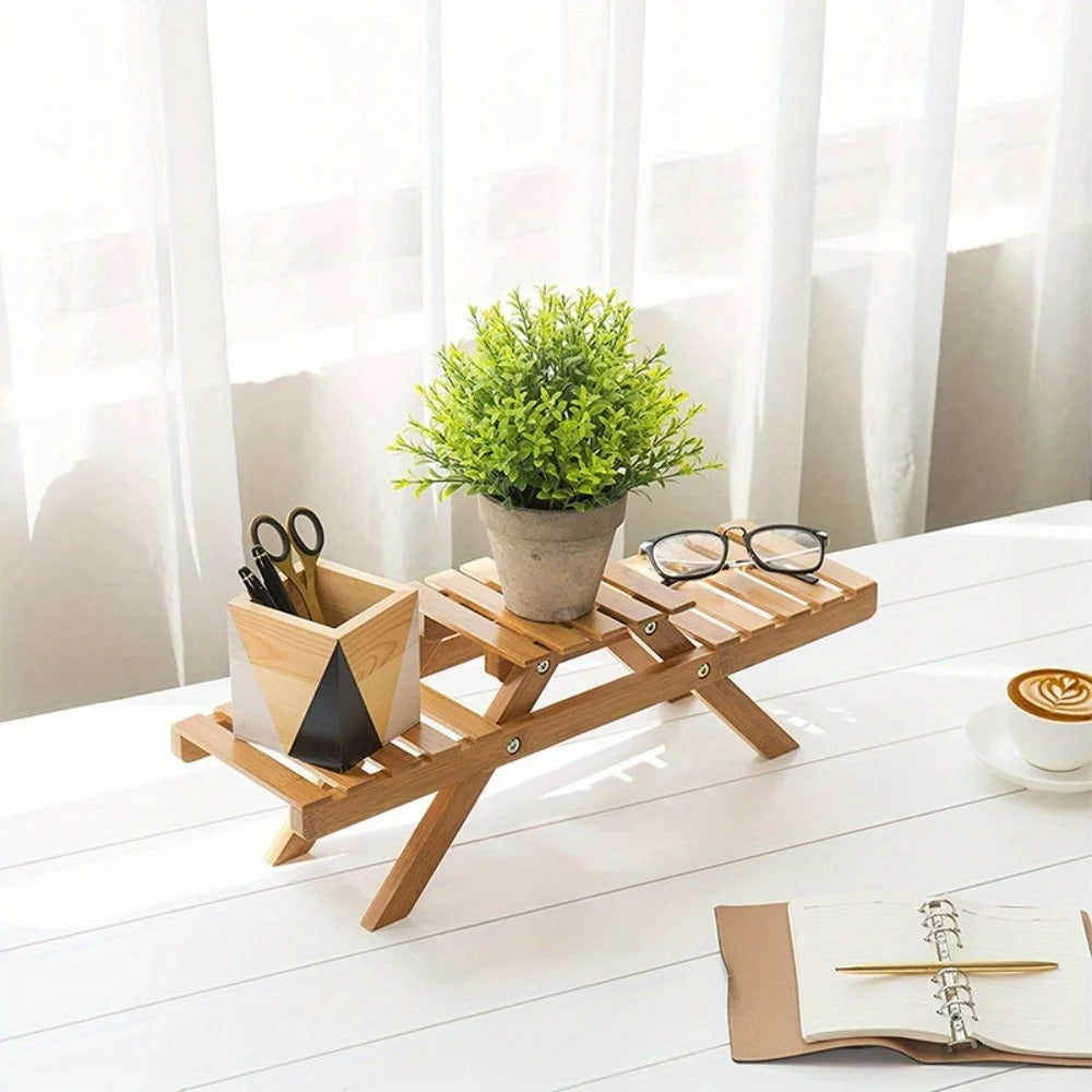 Bamboo Multi-Level Plant Plot Tray