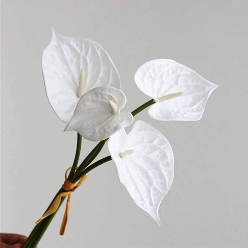 Artificial Anthurium Laceleaf Bouquet