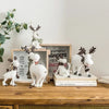 White Winter Reindeer Figurines