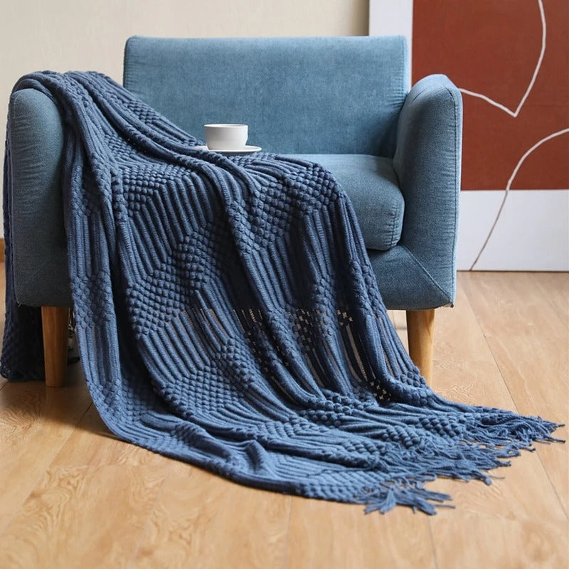 Textured Knit Throw Blanket