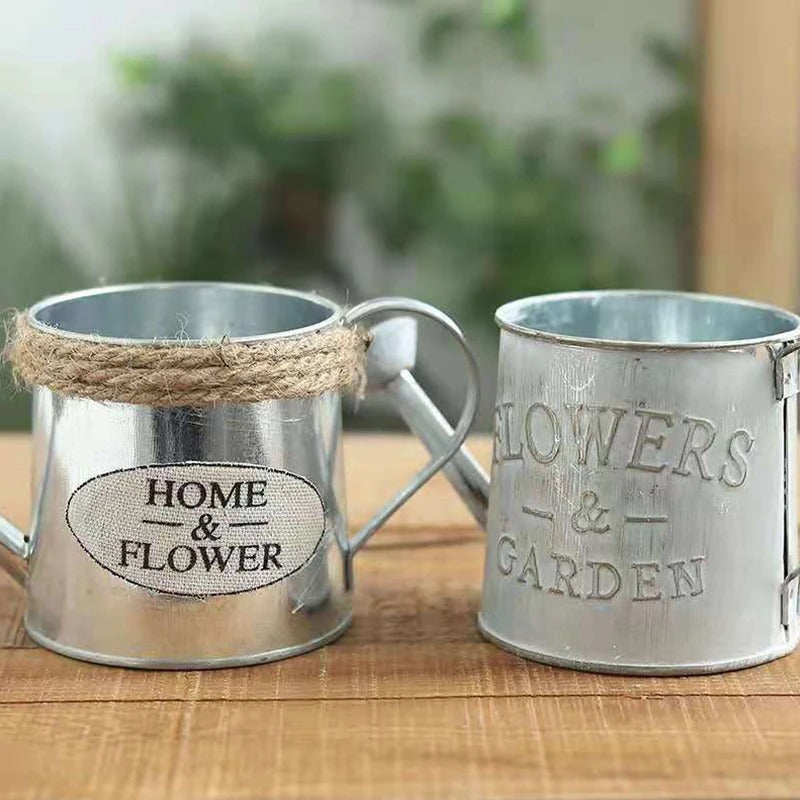 Iron Watering Can Plant Pot