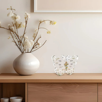 Acrylic Butterfly Cross Plaque