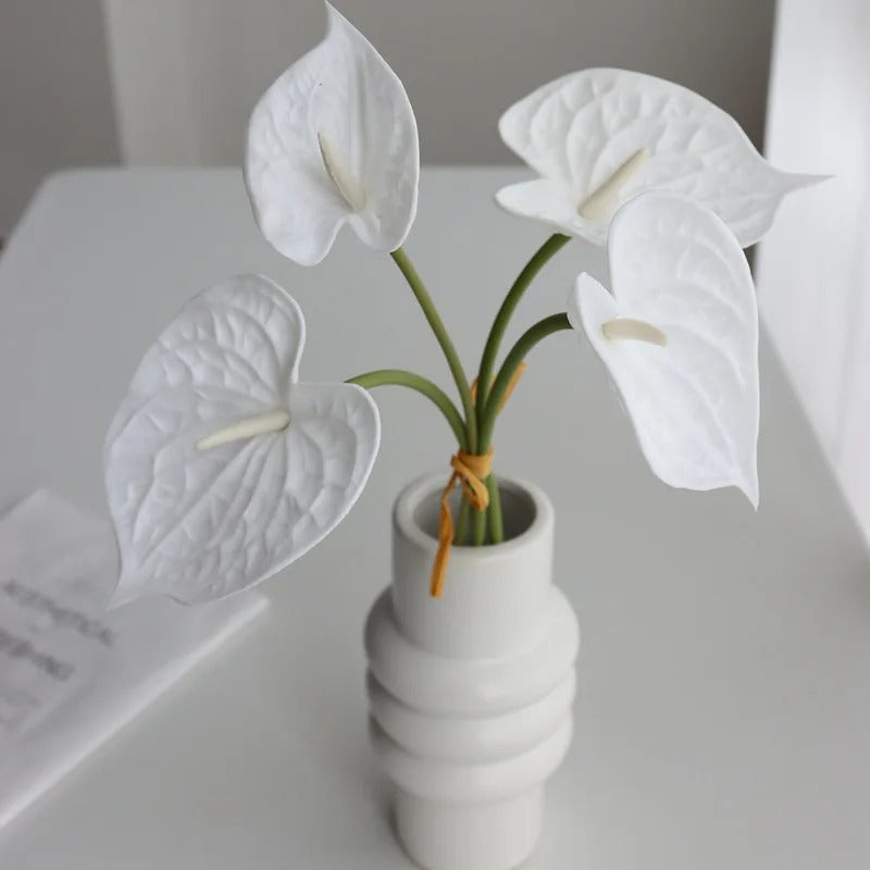 Artificial Anthurium Laceleaf Bouquet