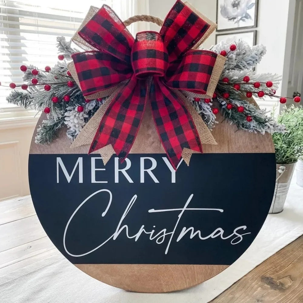 Merry Christmas Wooden Hanging Sign